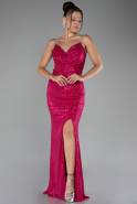 Fuchsia Long Mermaid Evening Gown ABU3768