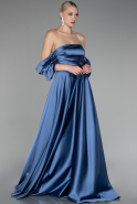 Indigo Strapless Long Satin Prom Gown ABU4132