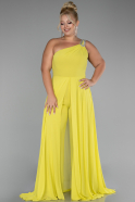 Pistachio Green Chiffon Plus Size Evening Dress Jumpsuit ABT119