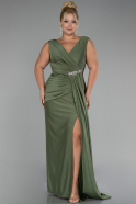 Olive Drab Long Formal Plus Size Dress ABU3737