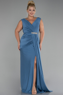 Indigo Long Formal Plus Size Dress ABU3737