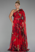 Red Long Plus Size Evening Gown ABU3744