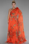 Orange Long Plus Size Evening Gown ABU3744