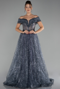 Anthracite Off The Shoulder Special Design Ball Gown ABU4063