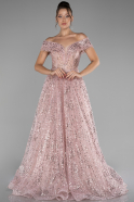 Powder Color Off The Shoulder Special Design Ball Gown ABU4063