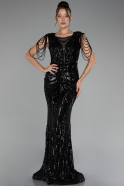 Black Long Plus Size Engagement Dress ABU3882