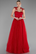 Red Strappy Long Glitter Ball Gown ABU4172