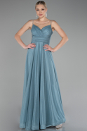 Mint Strappy Long Glitter Prom Dress ABU4183