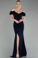 Dark Navy Blue Long Mermaid Evening Gown ABU3891