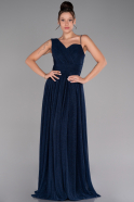 Long Navy Blue Evening Dress ABU4190