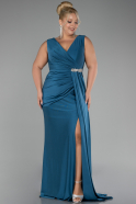 Oil Green Long Formal Plus Size Dress ABU3737