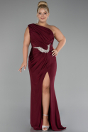 Burgundy Long Plus Size Engagement Dress ABU4148