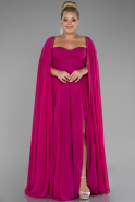 Long Fuchsia Chiffon Formal Plus Size Dress ABU4161