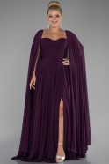 Long Purple Chiffon Formal Plus Size Dress ABU4161