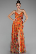 Very Colorful Slit Long Printed Prom Dress ABU3954