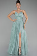 Mint Slit Long Glitter Prom Gown ABU4152