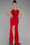 Red Strapless Slit Long Prom Gown ABU4213