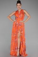 Long Orange Evening Dress ABU4216