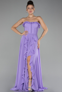 Lila Strapless Slit Long Chiffon Prom Dress ABU4214