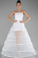 White Tarlatan Evening Dresses ABN0005