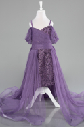 Front Short Back Long Lavender Girl Dress ABO110