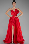 Long Red Satin Evening Dress ABU4222