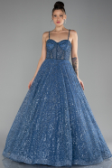 Indigo Scaly Long Evening Dress ABU3839