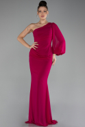 Fuchsia Long Chiffon Evening Dress ABU3677