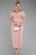 Midi Powder Color Plus Size Cocktail Dress ABK2015