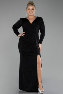 Long Black Plus Size Evening Dress ABU3544