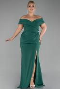 Long Emerald Green Plus Size Evening Dress ABU3172