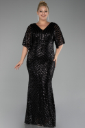 Long Black Plus Size Evening Dress ABU2309