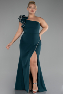 Emerald Green Long Plus Size Engagement Dress ABU3911