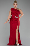 Red Long Plus Size Engagement Dress ABU4148