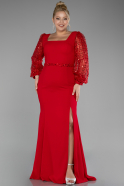 Red Long Oversized Evening Dress ABU3912