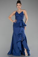 Navy Blue Strapless Slit Long Prom Gown ABU4247