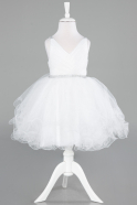 White Short Girl Dress ABK2142