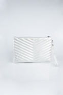 Silver Leather Evening Bag KC413