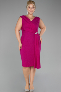 Fuchsia Midi Oversized Evening Dress ABK1752