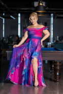 Long Fuchsia Plus Size Evening Gown ABU4260