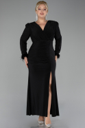 Midi Black Plus Size Evening Dress ABK2148