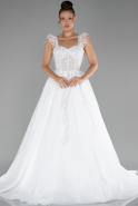 White Embroidered Top Long Plus Size Wedding Dress ABU4271