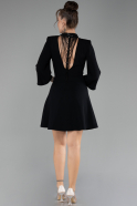 Black Capri Sleeve Short Invitation Dress ABK2151