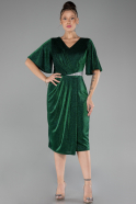 Emerald Green Midi Plus Size Cocktail Dress ABK1942