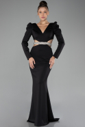 Black Long Sleeve Cut Out Evening Dress ABU4297