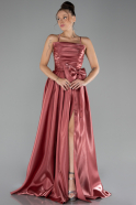 Light Brown Slit Long Satin Prom Dress ABU4298