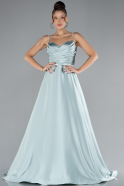 Mint Long Satin Evening Dress ABU1601