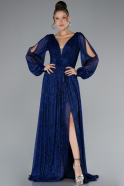 Sax Blue Long Evening Dress ABU2905