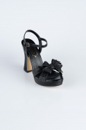 Black Laser Cut Evening Shoe MJL2331