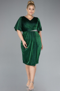 Emerald Green Midi Plus Size Cocktail Dress ABK1942